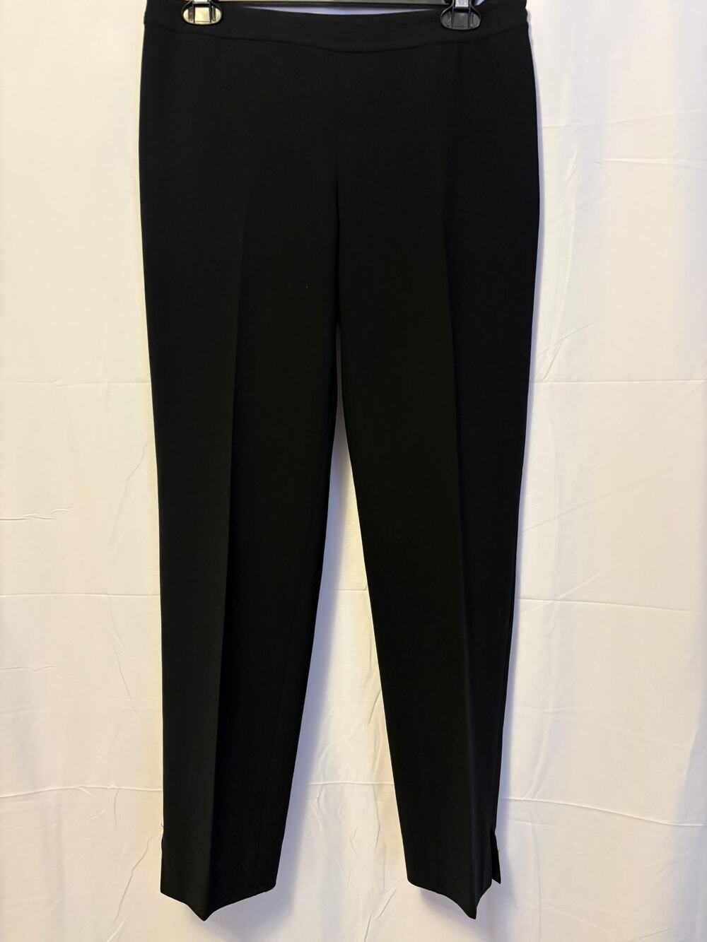 St. John Ankle Dress Pants Black Side Zip Sz 4